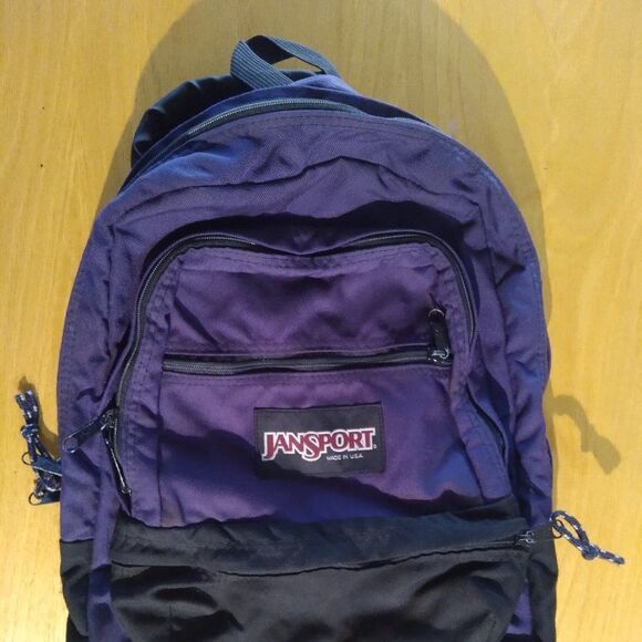 Vintage Jansport Four Compartment Backpack Made in USA Purple - Picture 1 of 7